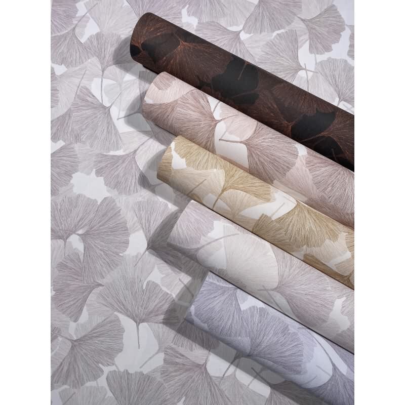 Vliestapete 3D, Blätter Floral Natur matt in Beige für Wohnzimmer, Schlafzimmer, Büro (35784)