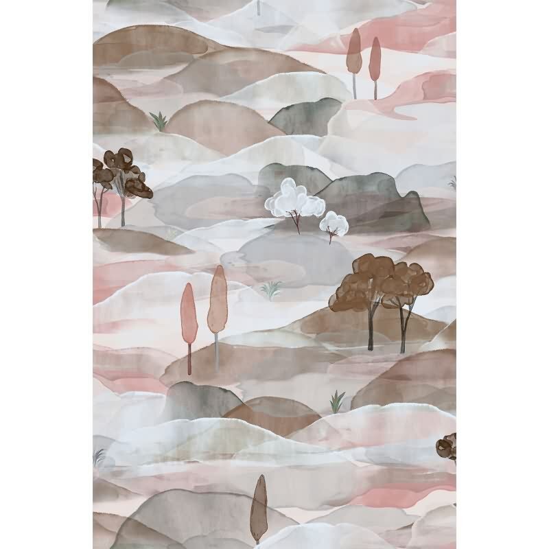 Vliestapete Landschaft Grafisch Natur matt in Blau für Wohnzimmer, Schlafzimmer, Büro (35786)