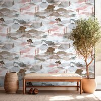 Vliestapete Landschaft Grafisch Natur matt in Blau...