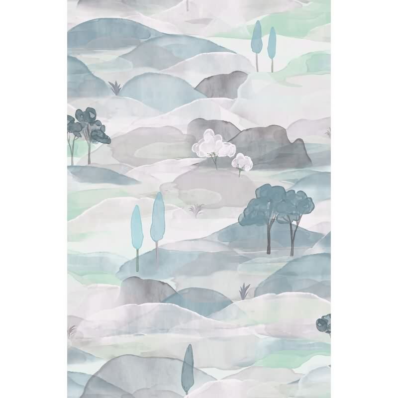 Vliestapete Landschaft Grafisch Natur matt in Weiß für Wohnzimmer, Schlafzimmer, Büro (35788)