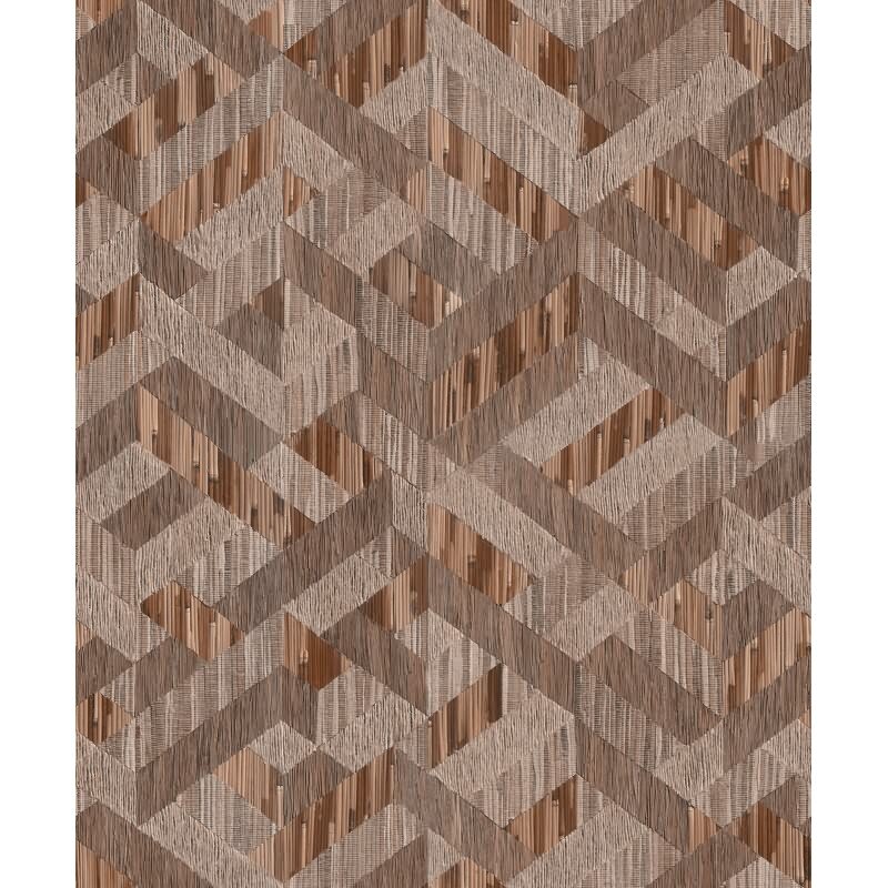 Vliestapete 3D-Optik Holzoptik Landhaus matt in Braun für Wohnzimmer, Schlafzimmer, Büro (35789)