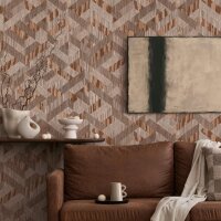 Vliestapete 3D-Optik Holzoptik Landhaus matt in Braun...