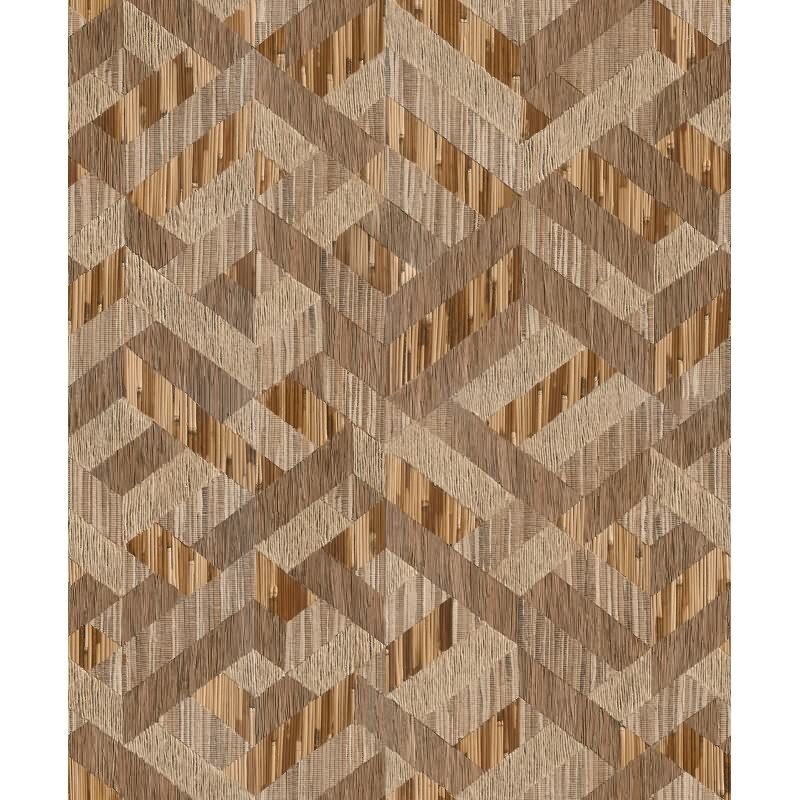 Vliestapete 3D-Optik Holzoptik Landhaus matt in Beige für Wohnzimmer, Schlafzimmer, Büro (35790)