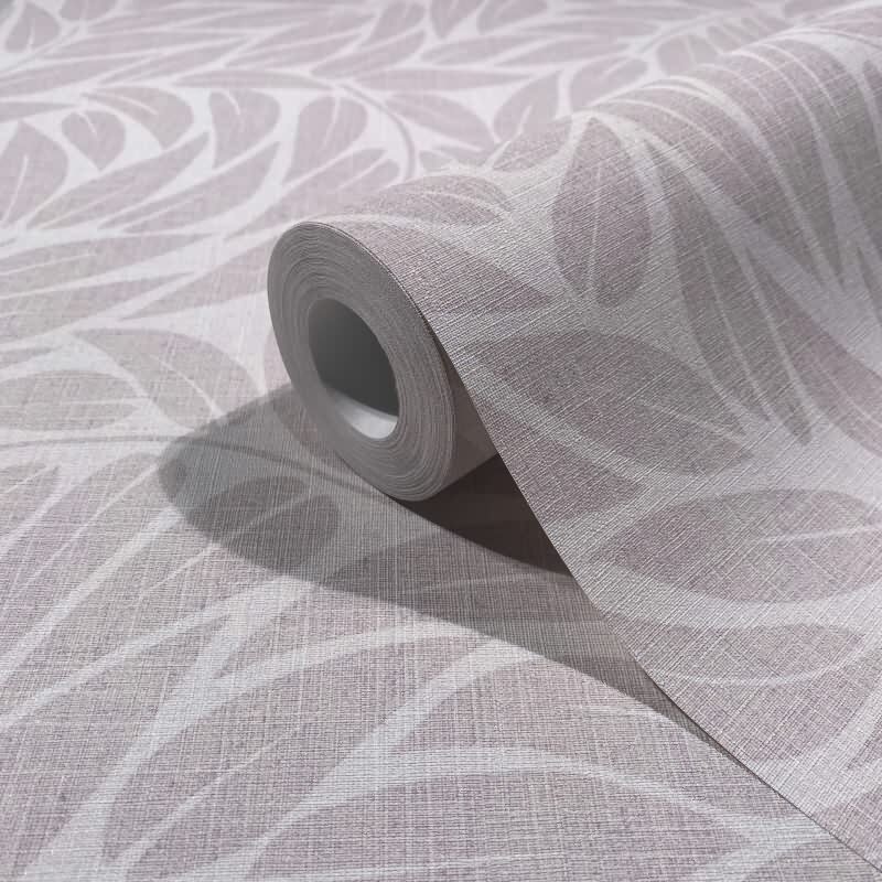 Vliestapete Blätter Floral Natur matt in Grau für Wohnzimmer, Schlafzimmer, Büro (35792)