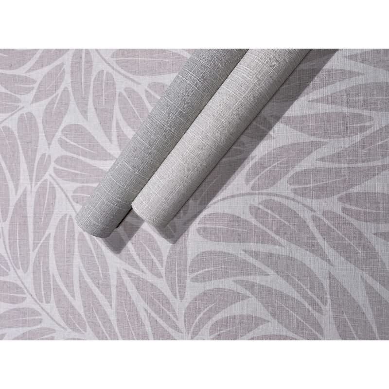 Vliestapete Blätter Floral Natur matt in Grau für Wohnzimmer, Schlafzimmer, Büro (35792)