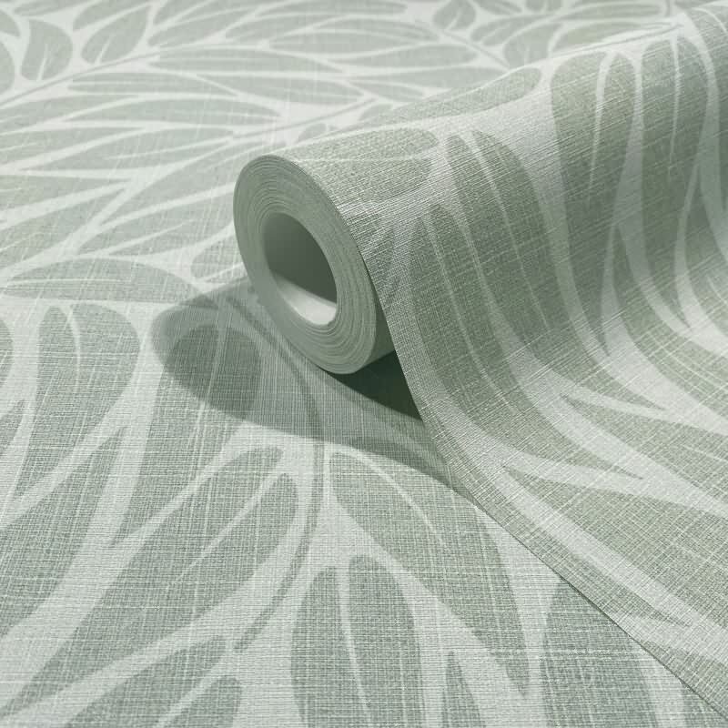 Vliestapete Blätter Floral Natur matt in Grün für Wohnzimmer, Schlafzimmer, Büro (35793)