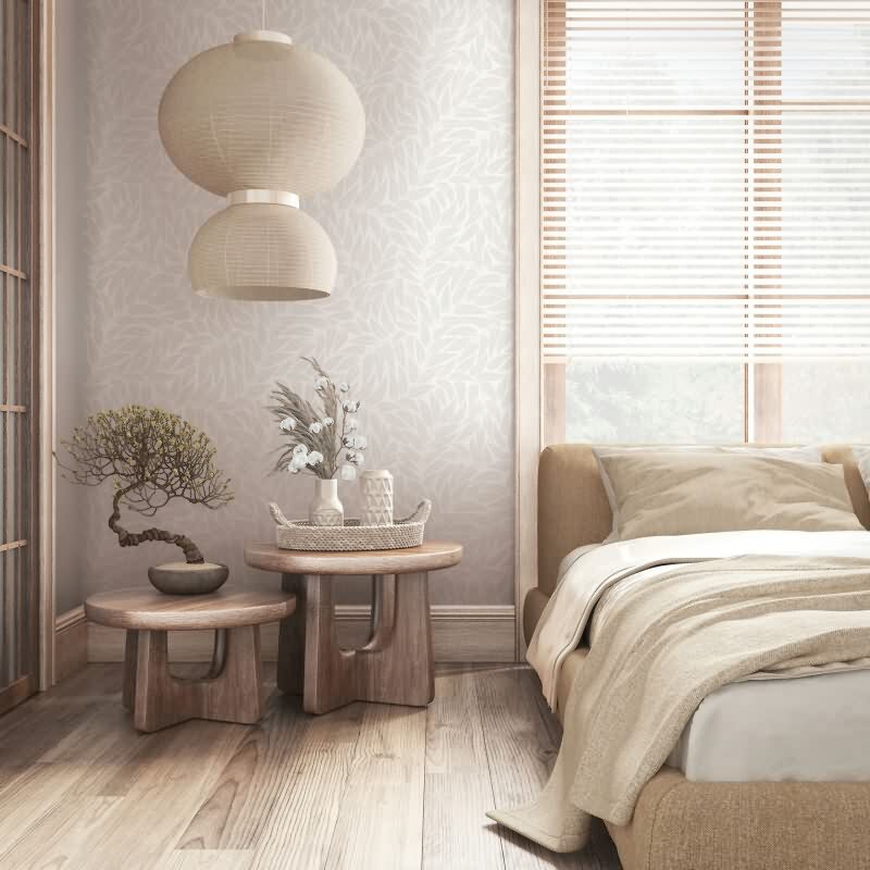 Vliestapete Blätter Floral Natur matt in Weiß für Wohnzimmer, Schlafzimmer, Büro (35794)