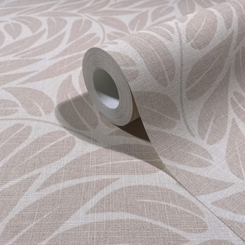 Vliestapete Blätter Floral Natur matt in Beige für Wohnzimmer, Schlafzimmer, Büro (35795)