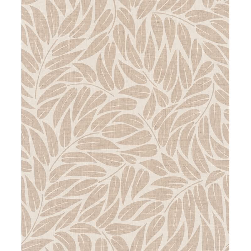 Vliestapete Blätter Floral Natur matt in Beige für Wohnzimmer, Schlafzimmer, Büro (35795)
