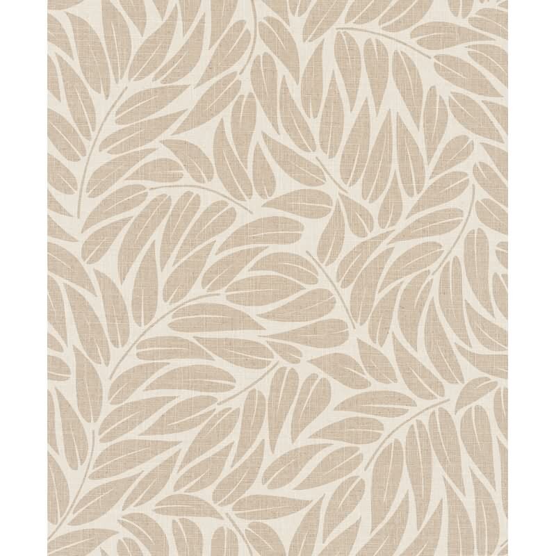 Vliestapete Blätter Floral Natur matt in Beige für Wohnzimmer, Schlafzimmer, Büro (35796)