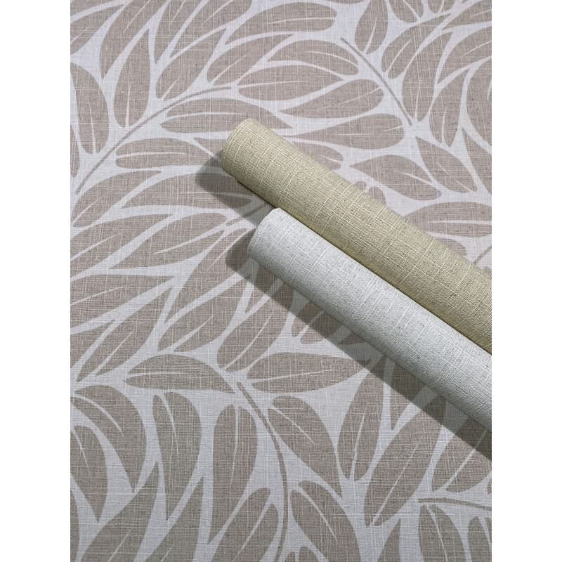 Vliestapete Blätter Floral Natur matt in Beige für Wohnzimmer, Schlafzimmer, Büro (35796)