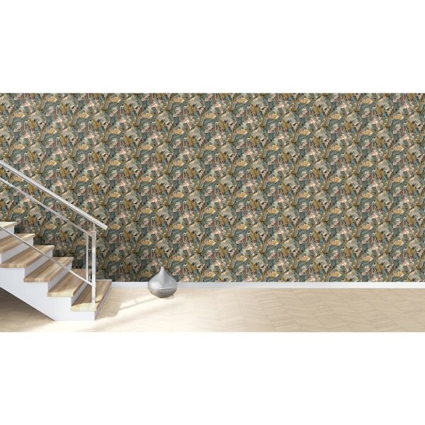 Tapete Grau, Silber, Grün, Schwarz, Anthrazit Rasch Vliestapete (687804)