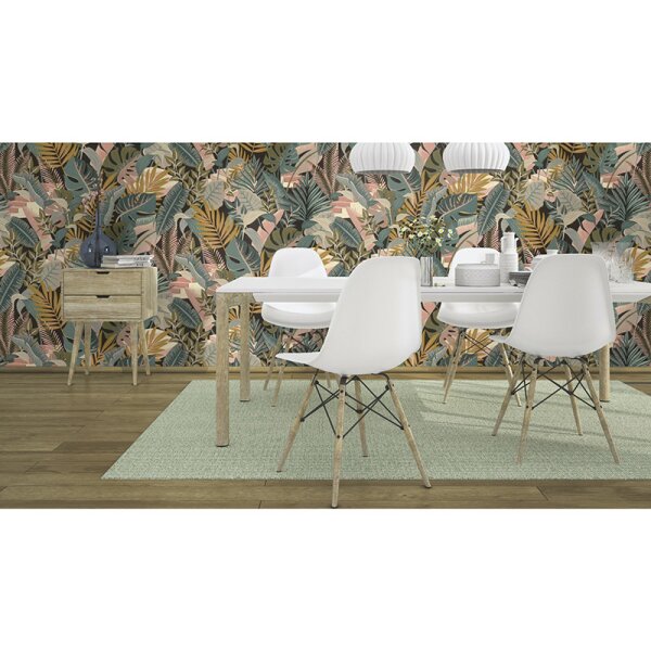 Tapete Grau, Silber, Grün, Schwarz, Anthrazit Rasch Vliestapete (687804)