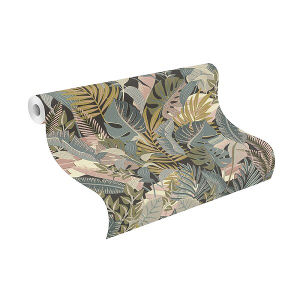 Tapete Grau, Silber, Grün, Schwarz, Anthrazit Rasch Vliestapete (687804)