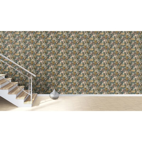 Tapete Grau, Silber, Grün, Schwarz, Anthrazit Rasch Vliestapete (687804)