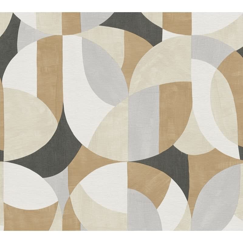 399321 Vliestapete Grafik Geometrie Beige Grau Modern Matt AS Creation