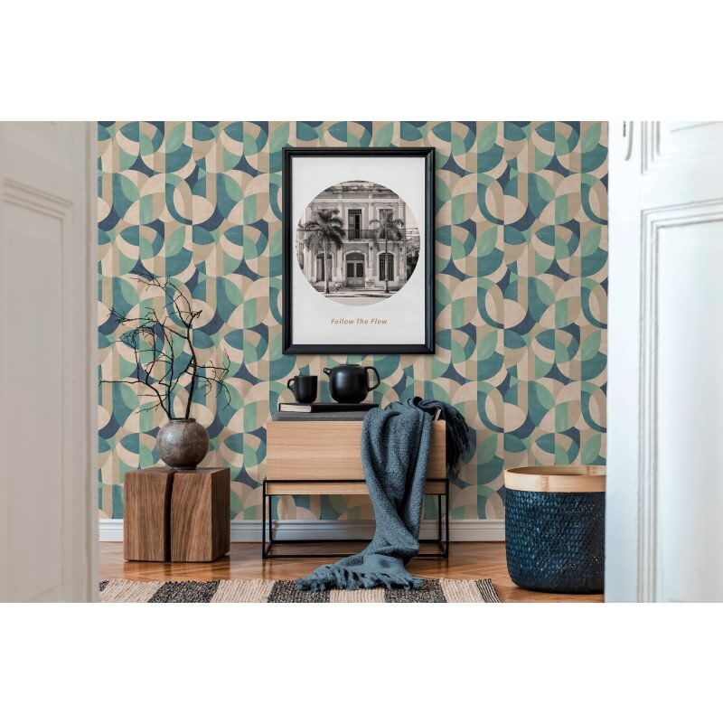 Vliestapete Grafik Blau Grün – Modern & Matt AS Creation (399322)