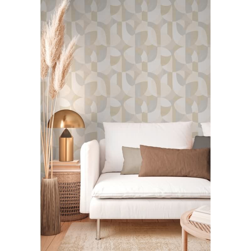 Vliestapete Grafik Creme Grau – Modern & Matt AS Creation (399324)