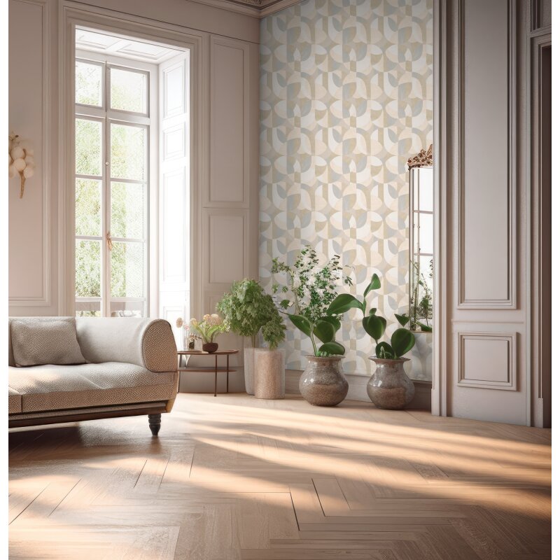 Vliestapete Grafik Creme Grau – Modern & Matt AS Creation (399324)