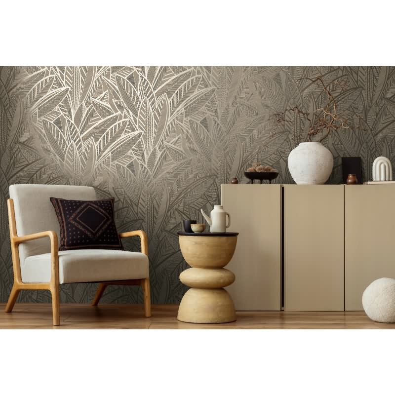 Vliestapete Blätter Schwarz Metallic – Floral & Glänzend AS Creation (399332)