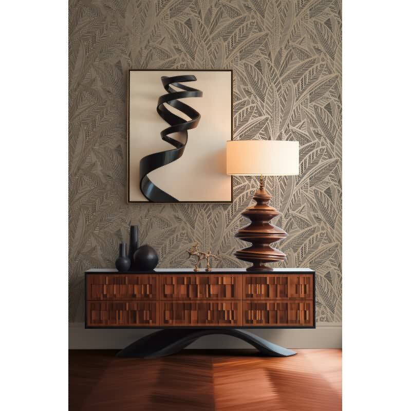 Vliestapete Blätter Schwarz Metallic – Floral & Glänzend AS Creation (399332)