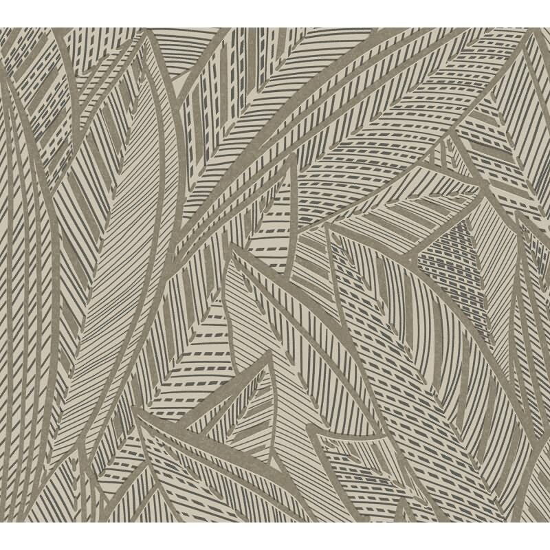 Vliestapete Blätter Schwarz Metallic – Floral & Glänzend AS Creation (399332)