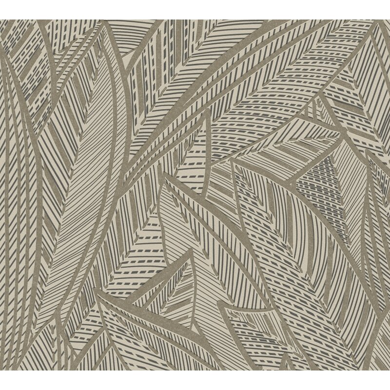 Vliestapete Blätter Schwarz Metallic – Floral & Glänzend AS Creation (399332)