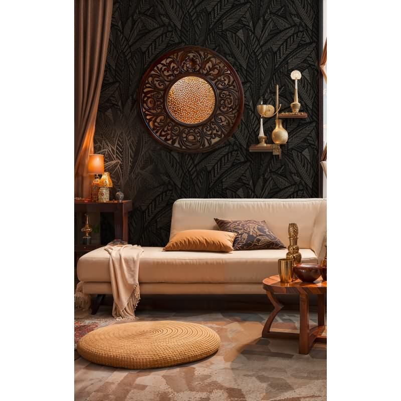 Vliestapete Blätter Schwarz Grau – Floral & Glänzend AS Creation (399334)