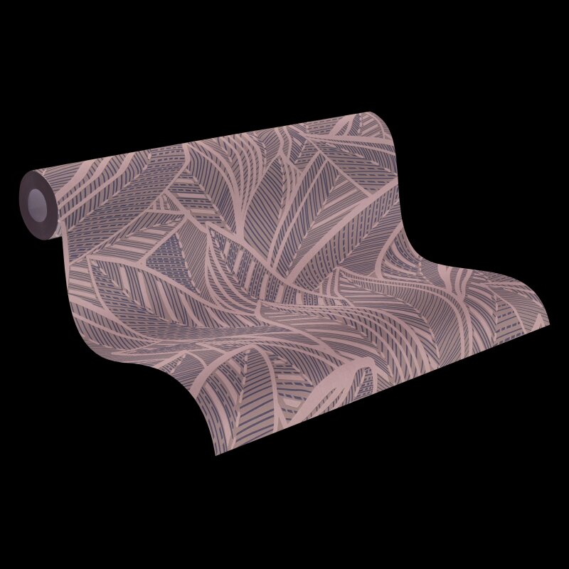 Vliestapete Blätter Schwarz Grau – Floral & Glänzend AS Creation (399334)