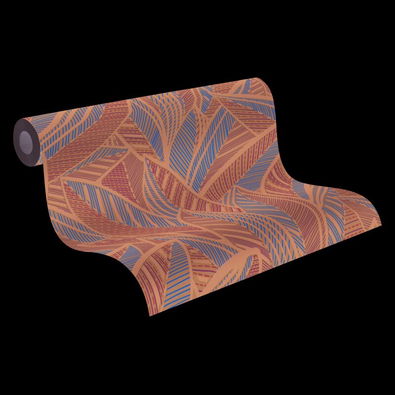 Vliestapete Blätter Blau Gelb – Floral & Glänzend AS Creation (399335)