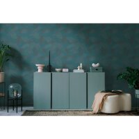 Vliestapete Struktur Blau Gr&uuml;n &ndash; Modern &amp;...