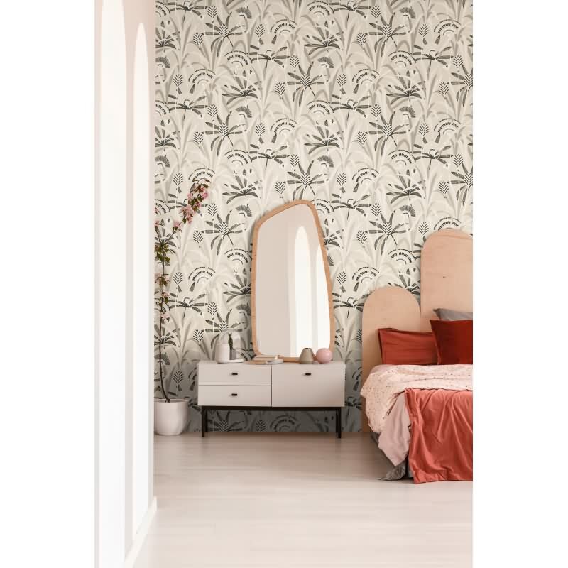 Vliestapete Blätter Schwarz Weiß Grau – Elegant & Zeitlos AS Creation (399361)