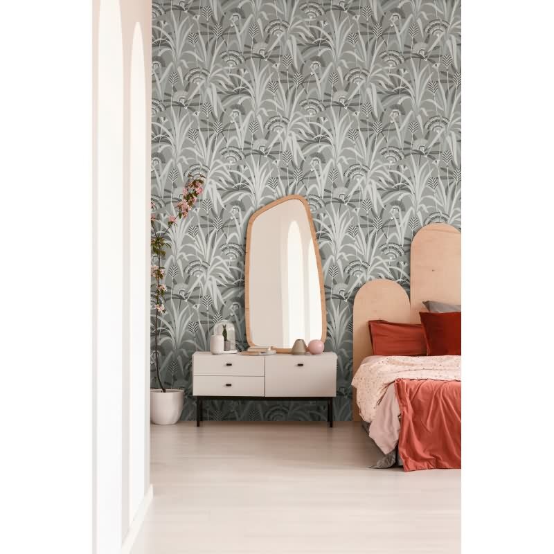 Vliestapete Blätter Grau Blau Grün – Natürlich & Modern AS Creation (399362)