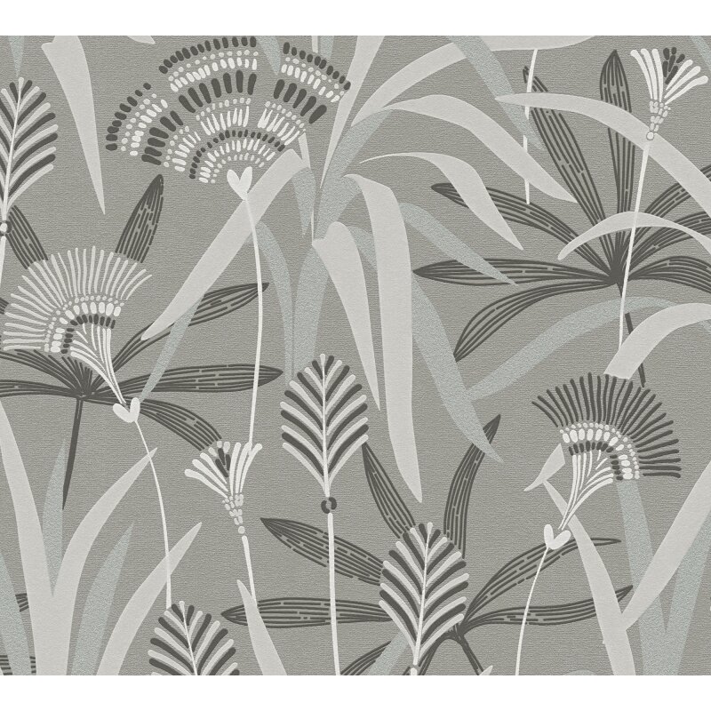 Vliestapete Blätter Grau Blau Grün – Natürlich & Modern AS Creation (399362)