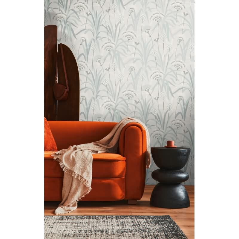 Vliestapete Blätter Grau Grün Blau – Sanft & Natürlich AS Creation (399363)