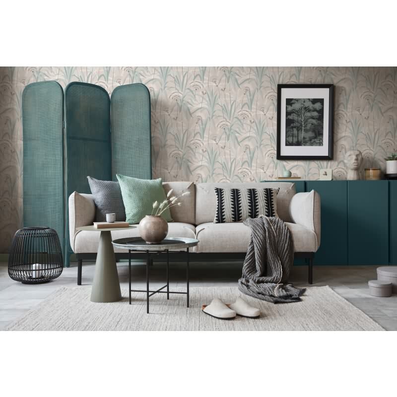 Vliestapete Blätter Grau Grün Blau – Sanft & Natürlich AS Creation (399363)