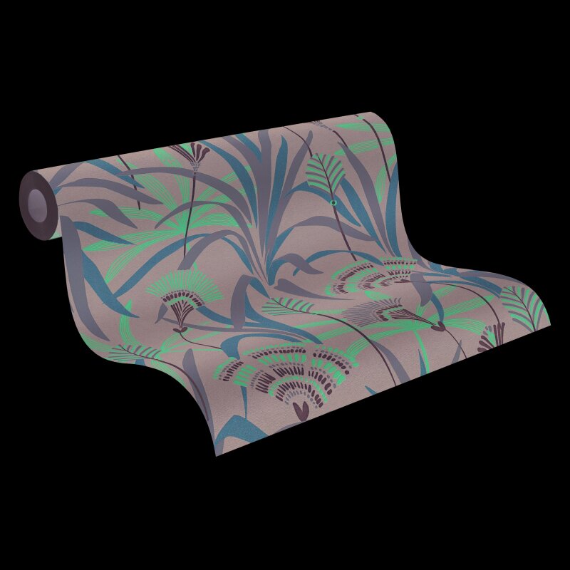 Vliestapete Blätter Schwarz Rot Metallic – Ausdrucksstark & Elegant AS Creation (399364)