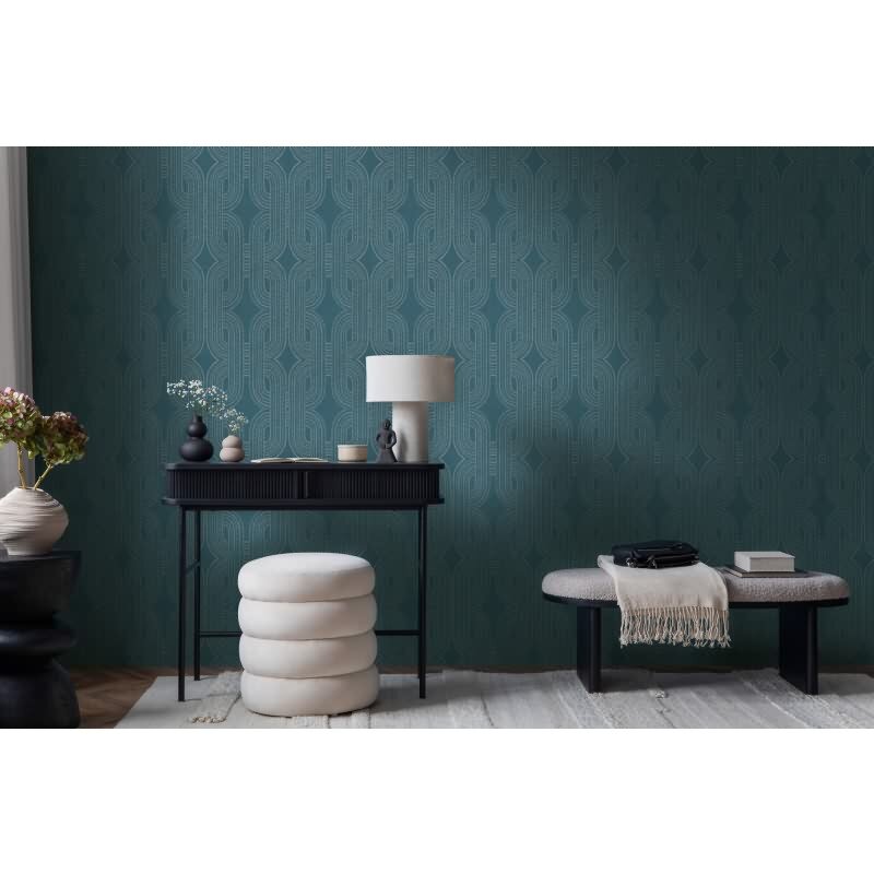 Vliestapete Grafik Blau Grün Beige – Modern & Stilvoll AS Creation (399373)