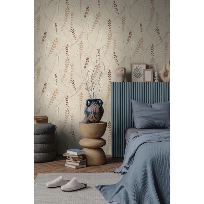 Vliestapete Blätter Beige – Skandinavisches Design AS Creation (791461)