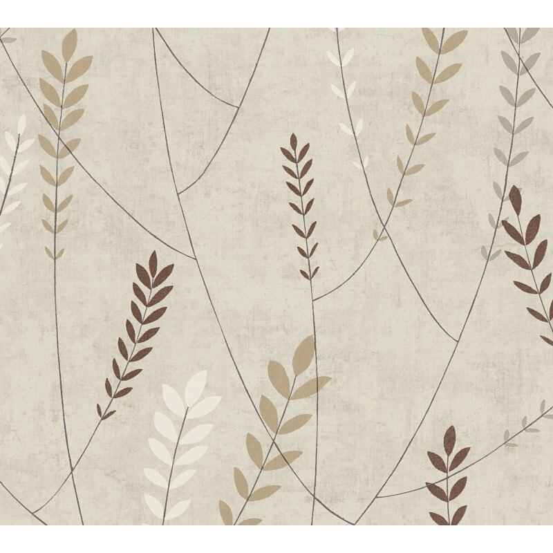 Vliestapete Blätter Beige – Skandinavisches Design AS Creation (791461)