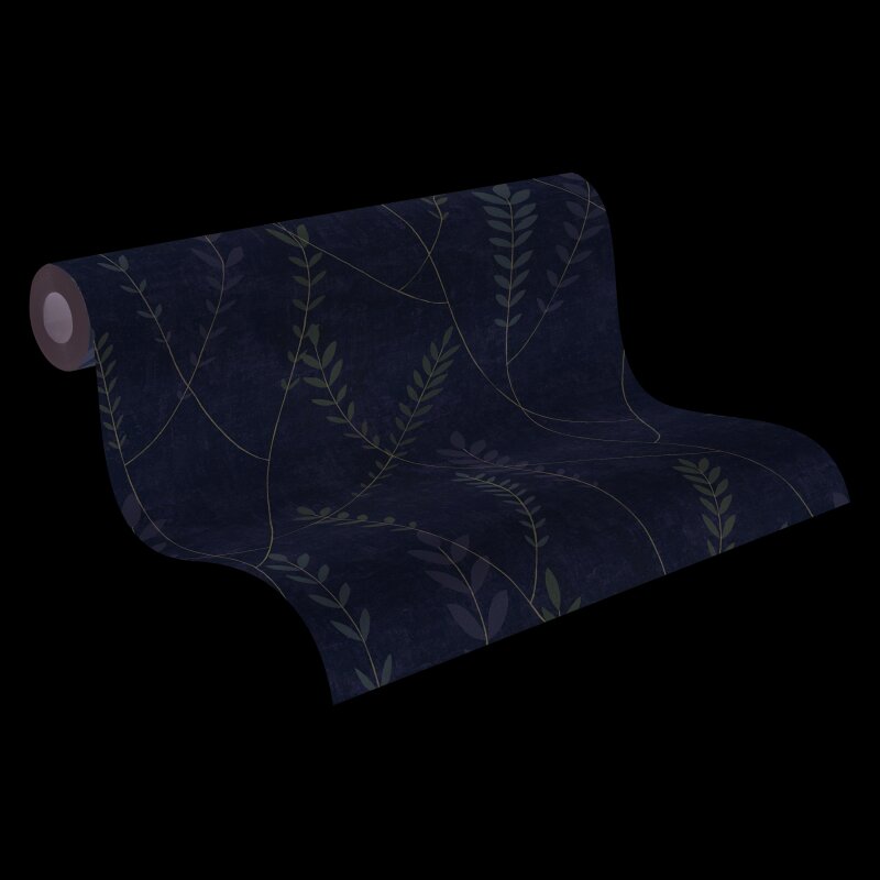 Vliestapete Grau mit filigranen Blätterranken AS Creation (791464)