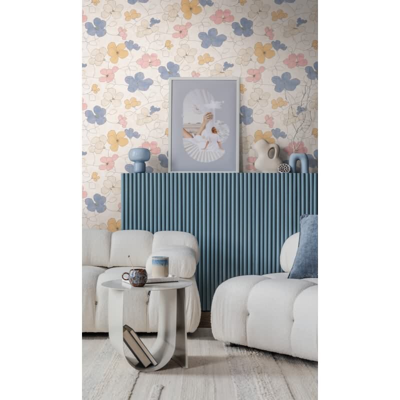 Vliestapete mit bunten Blumen in Blau, Rosa & Gelb AS Creation (791472)