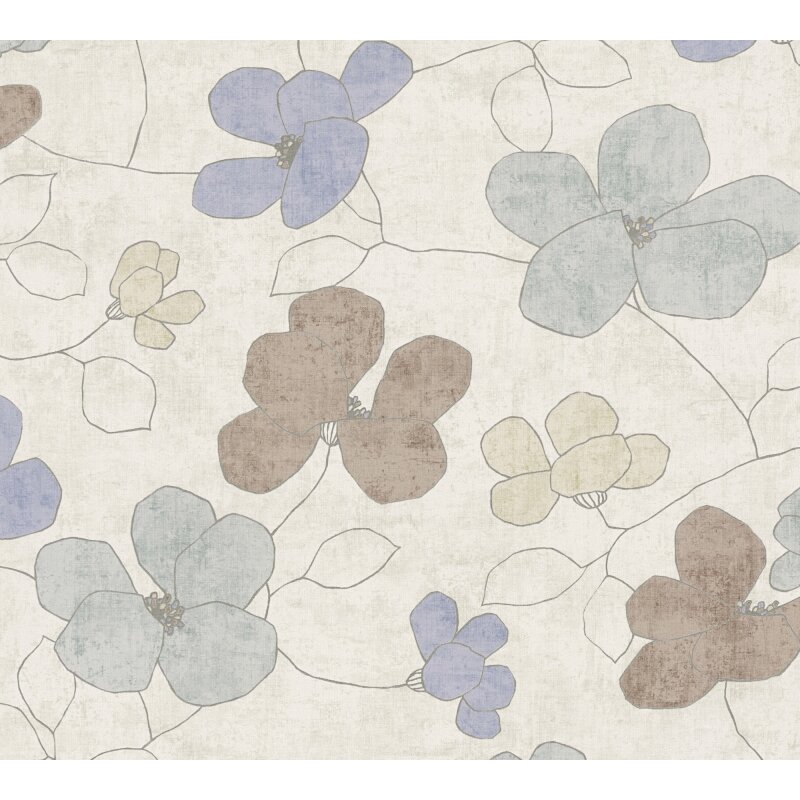 Vliestapete Nordic Feeling – florales Blütendesign in Pastell auf Creme AS Creation (791473)
