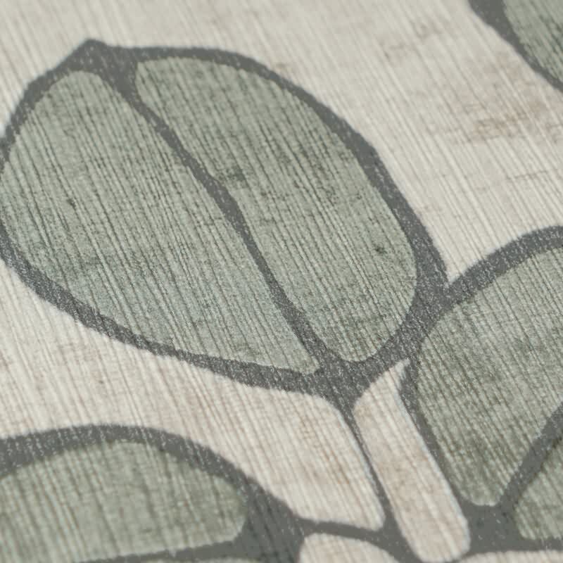 Vliestapete – grüne Blätter auf cremefarbenem Hintergrund AS Creation (791481)