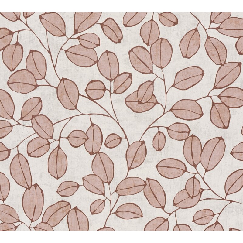 Vliestapete – Rosa Blätterranken auf hellem Hintergrund AS Creation (791482)