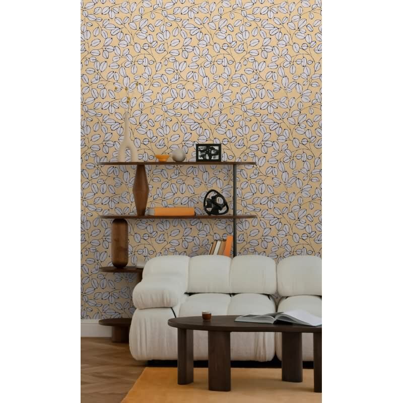 Vliestapete – Gelb & Blau, skandinavisches Blätterdesign AS Creation (791483)