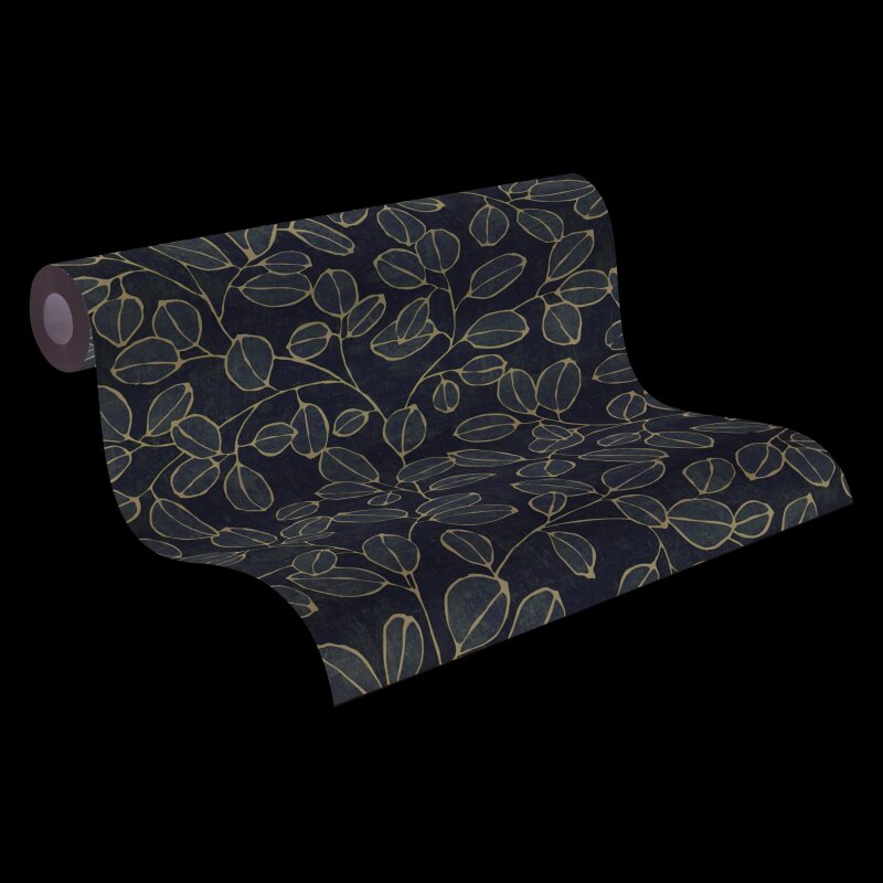 Vliestapete Grau/Weiß mit skandinavischem Blätterdesign AS Creation (791484)