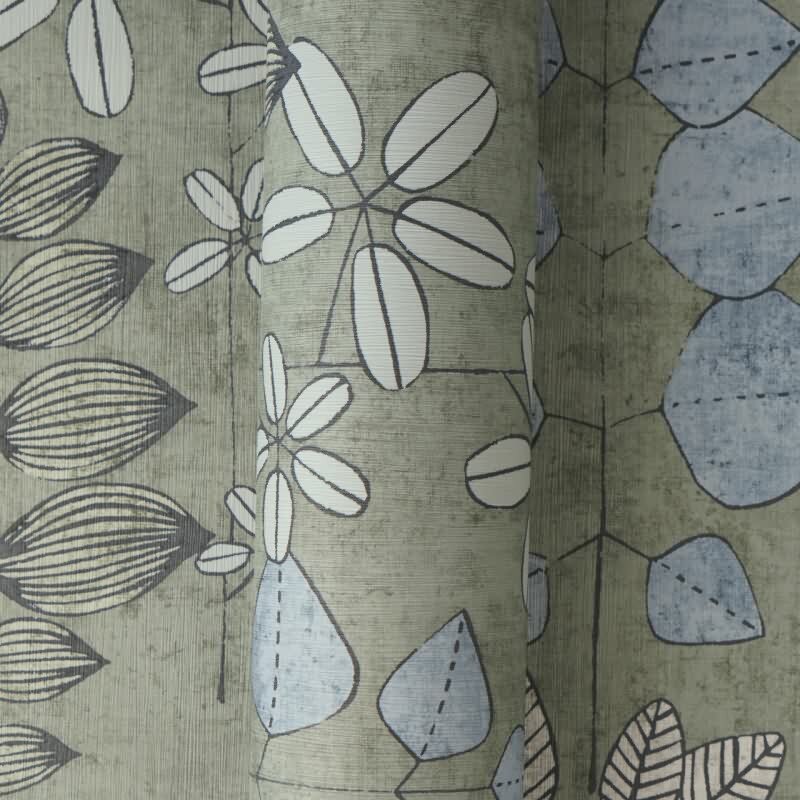 Vliestapete Grün/Blau mit skandinavischem Blättermix AS Creation (791491)