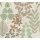 Vliestapete Beige mit grün-rotem skandinavischem Blättermuster AS Creation (791492)