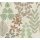 Vliestapete Beige mit grün-rotem skandinavischem Blättermuster AS Creation (791492)